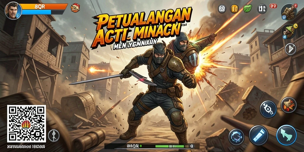 Tangkapan layar 8QR menampilkan aksi yang mendebarkan dalam gameplay.