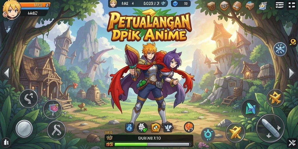 Tampilan gameplay seru dengan karakter Anime yang kaya warna.