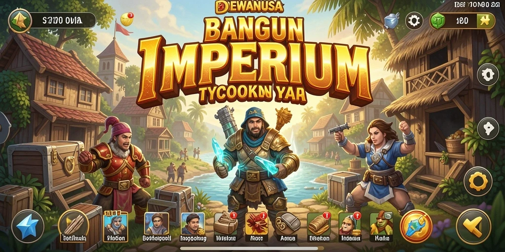 Tampilan menarik gameplay DEWANUSA dengan elemen Tycoon.