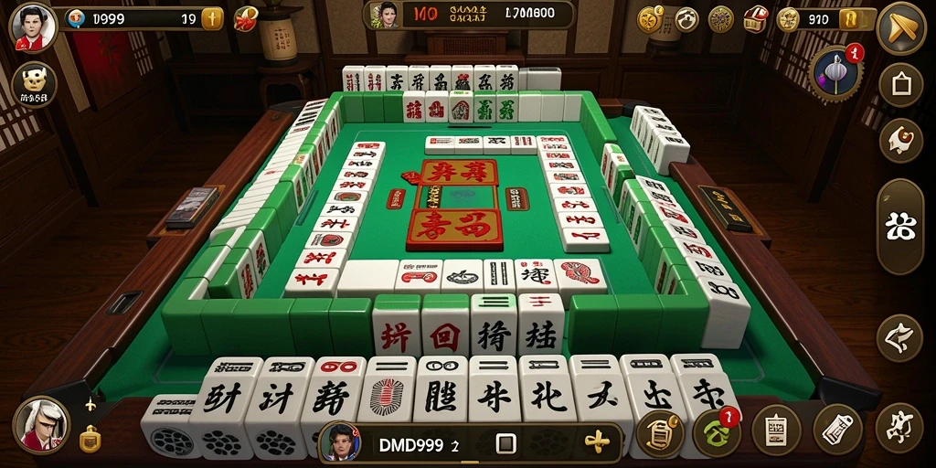 Tampilan gameplay DMD999 yang menampilkan keseruan permainan Mahjong.