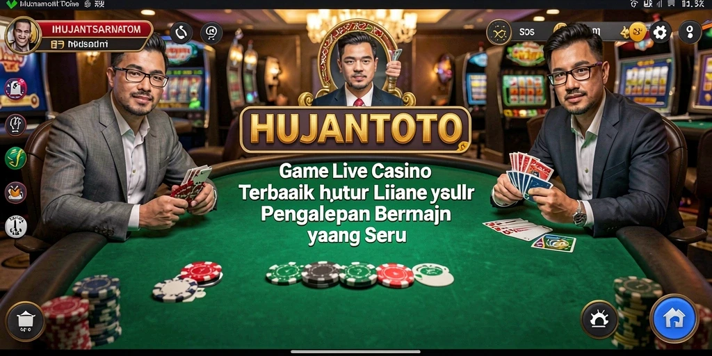 Screenshot HUJANTOTO menunjukkan dealer live dalam aksi permainan kasino.
