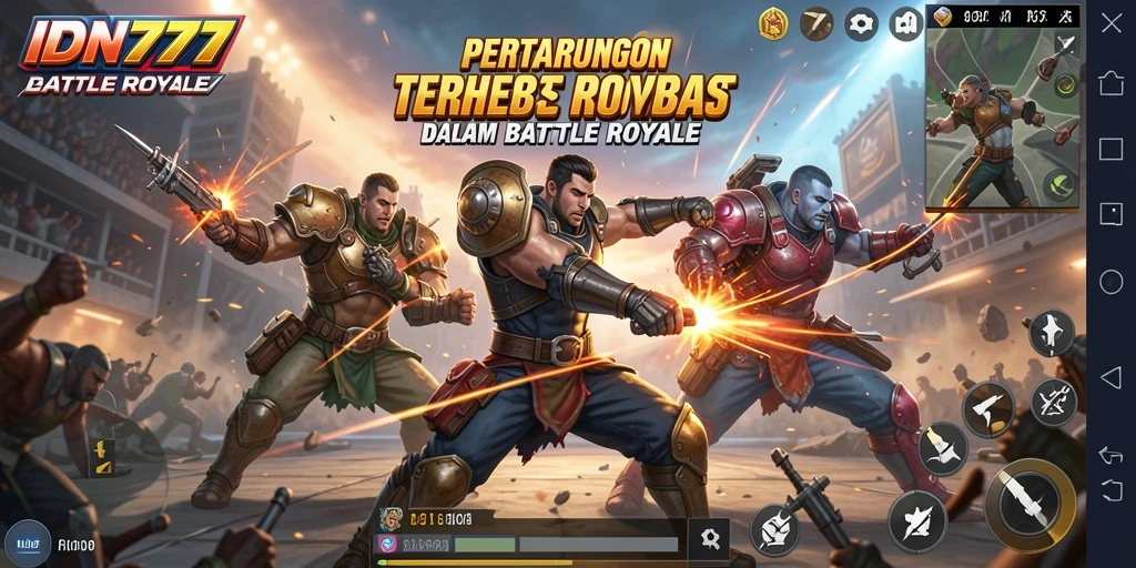Gameplay seru IDN777 di arena Battle Royale yang menegangkan.