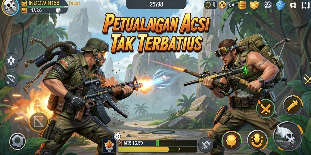 Tangkapan layar gameplay INDOWIN168 yang menunjukkan aksi mendebarkan.