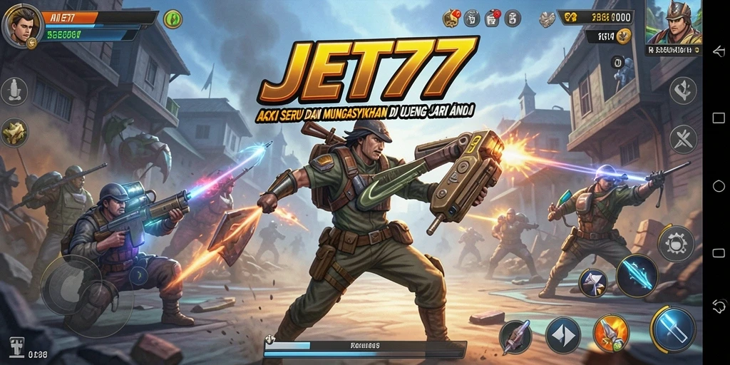 Tampilan gameplay seru dan mendebarkan dalam JET77.