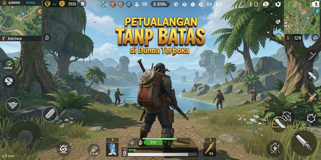 Tangkapan layar KOIN99 menunjukkan gameplay eksplorasi dunia terbuka yang menarik.