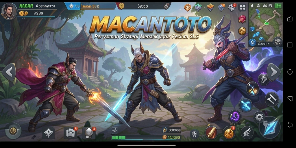Tangkapan layar utama MACANTOTO menampilkan aksi gameplay SLG yang seru.