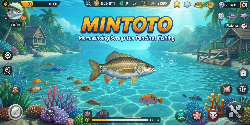 Tampilan gameplay seru ketika menangkap ikan di MINTOTO.