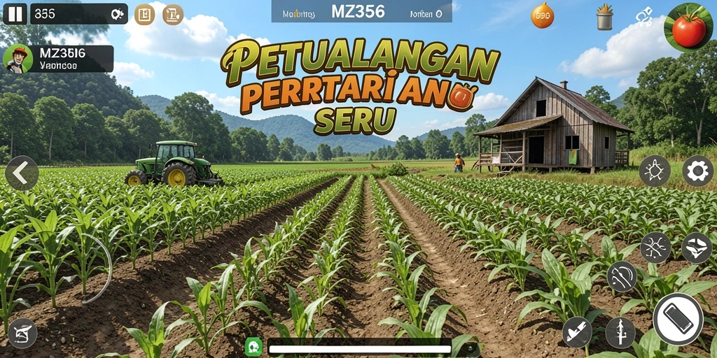 Screenshot MZ356 menampilkan gameplay menarik di lahan pertanian.