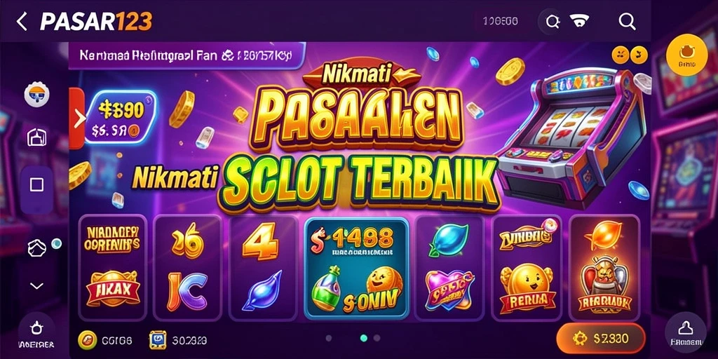 Tampilan gameplay PASAR123 yang menawan dan penuh warna.