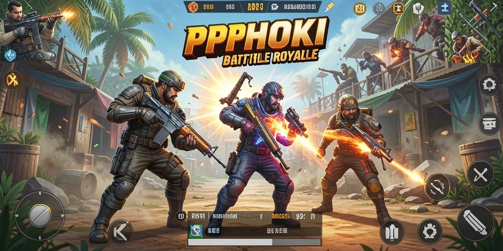 Gameplay intens dalam PPHOKI Battle Royale.