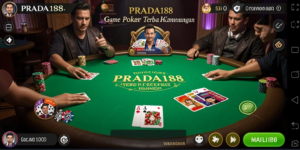 Tampilan menarik dari gameplay Poker di PRADA188.