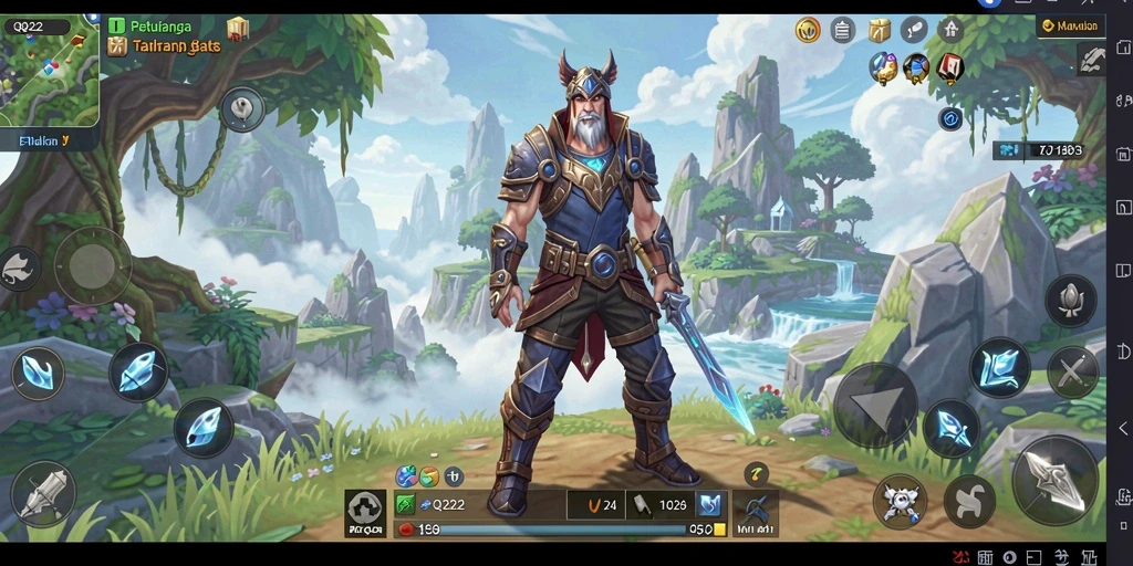 Screenshot utama QQ222 menunjukkan aksi seru dalam dunia MMORPG.