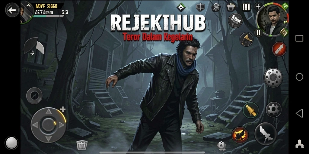 Screenshot gameplay REJEKIHUB dengan suasana Horror yang mencekam.