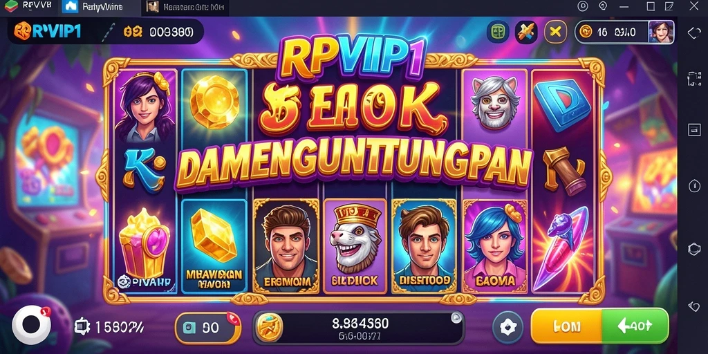 Screenshot RPVIP1 menampilkan gameplay seru slot yang penuh warna.