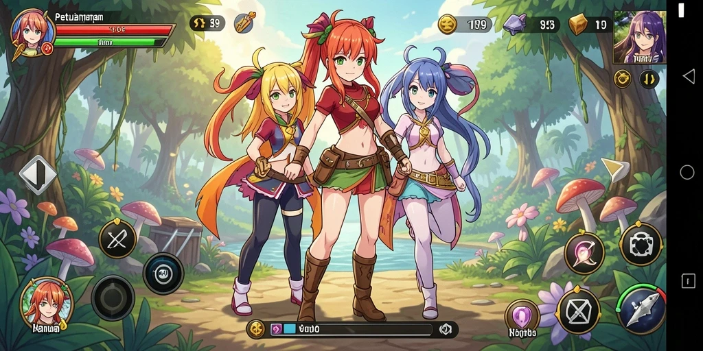 Tampilan seru V89 dengan karakter anime dalam aksi.