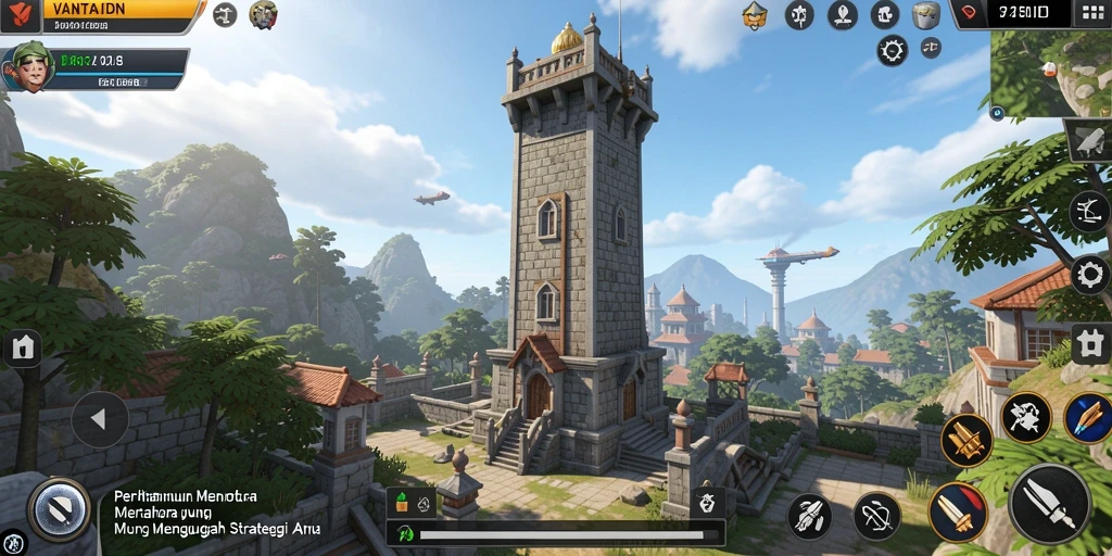 Tampilan gameplay VANTAIDN yang menegangkan dan strategis dalam Tower Defense.